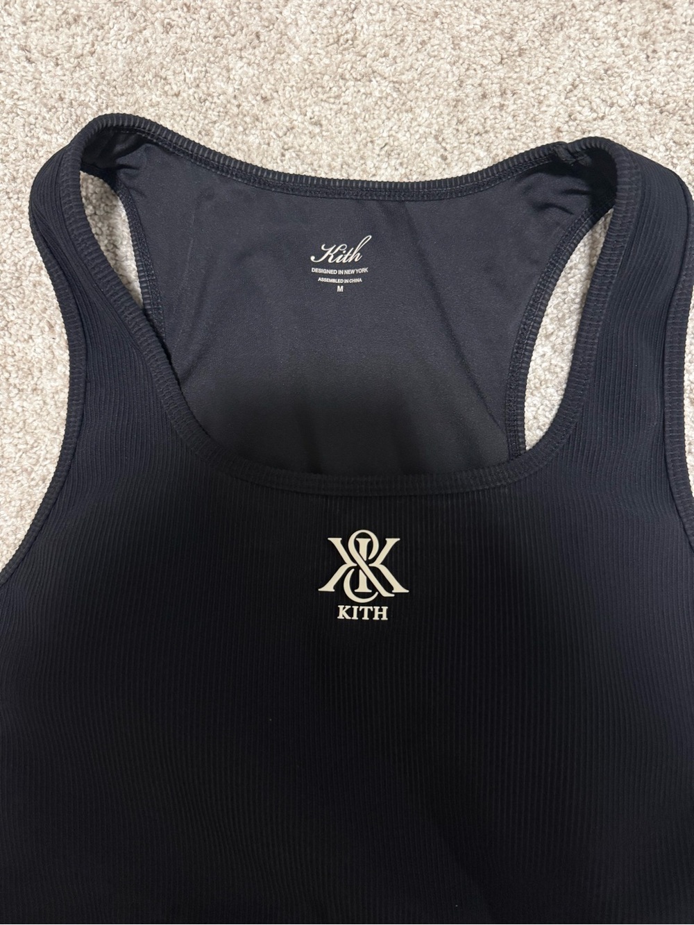 Kith Black Ribbed Racerback Tank Top - Picture 2 of 2
